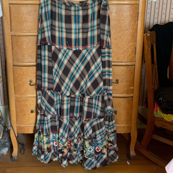Double D Ranch Dresses & Skirts - Double D Ranch Plaid Maxi Skirt with Embroidered Hem